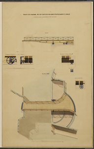 216205 Isometrische weergave en opstand van het ontwerp voor een ijzeren draaibrug over de Vaartsche Rijn bij de ...